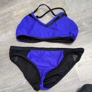 VENUS Blue and Black Bikini Set